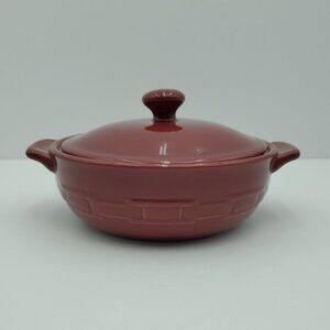 Longaberger Woven Traditions Paprika Mini Casserole Dish with Lid Covered Baker